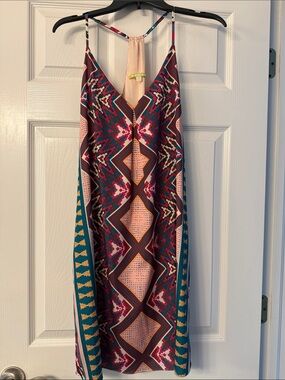 Gianni Bini Multicolor Geometric Midi Slip Dress